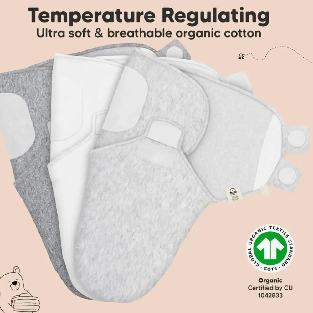 NEW* KeaBabies Angelic Blush 3-Pack Soothe Swaddle Wraps Size Small 0-3 mo.